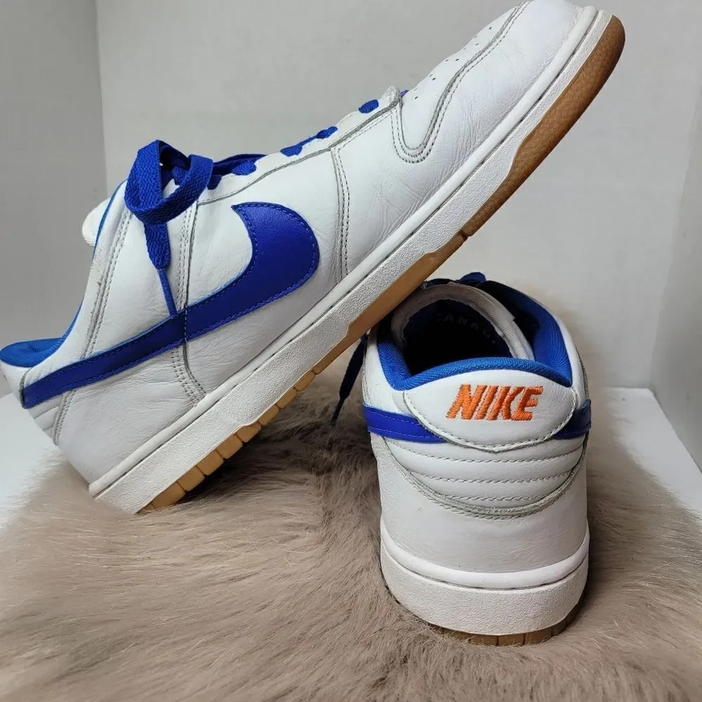 Nike Air Force 1 Dunk Low Leather Blue And White Sneaker Shoes Size 12